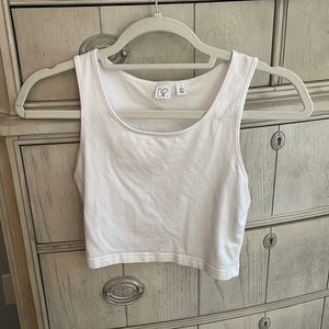 BP White Cropped Tank Top